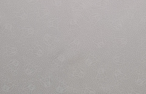 White Tone-on-Tone Micro Dot and Floppy Bunny Print - Selvage to Selvage Print