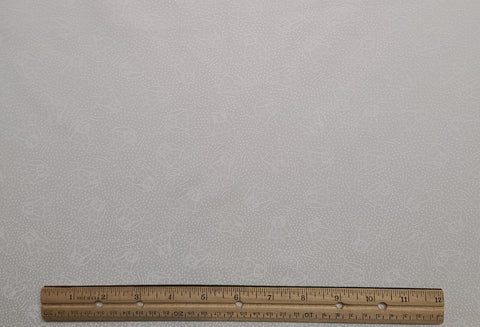 White Tone-on-Tone Micro Dot and Floppy Bunny Print - Selvage to Selvage Print