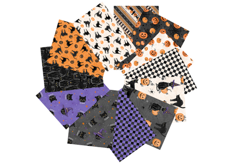 Meow-Gical Night by Michael Davis for Wilmington Prints FAT QUARTER Bundle