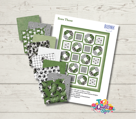 SCORE Throw Quilt Kit Featuring Goalbound by Urban Essence Designs Blank Quilting / Project Designed by Denise Russell of Pieced Brain