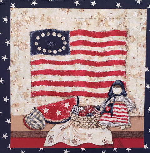 PANEL - Pilow Panel - Americana Patriotic fabric that includes two (2) 15" x 15-1/2" squares. Sold per Panel.