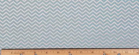 JoAnn Fabric - Light Blue Fabric / Silver Foil Chevron Print