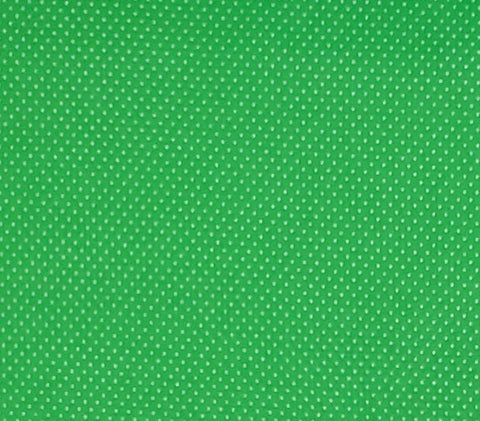 Bright Grass Green Fabric / White Pin Dots