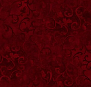 Wilmington Prints Essentials - 89025-389 Scroll - Tonal Dark Brick Fabric with Scroll and Leaf Pattern - 12" x 12-1/4" Pattern Repeat