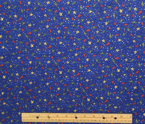 Remember Me by Sweet Repeats Design for Peter Pan Fabrics - Blue Tonal Fabric / Red Hearts, Yellow Stars, Greeen Leaves / Dot Pattern