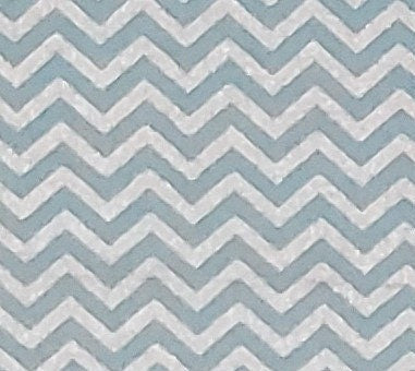JoAnn Fabric - Light Blue Fabric / Silver Foil Chevron Print