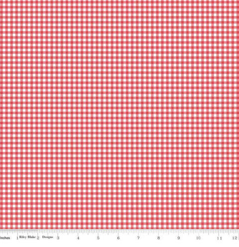 Riley Blake Designs Pattern C14795-RED Gone Glamping by Lori Whitlock 2024 Gingham Red - Red and White Gingham Fabric