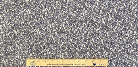 Vintage Marcus Brothers Textiles - Soft White Fabric / Delft Blue Small Paisley Print