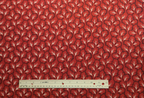 Red Fabric / Black and Cream Print - Selvage to Selvage Print