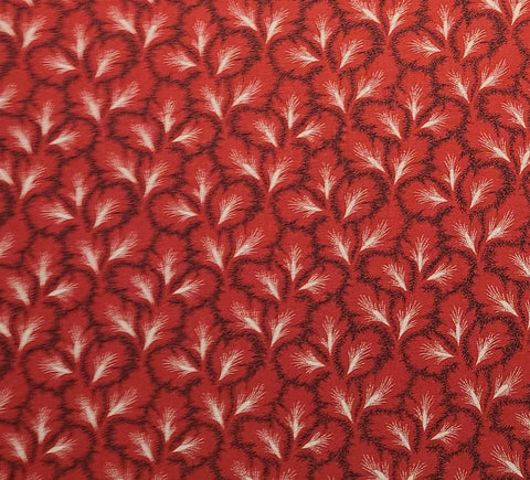 Red Fabric / Black and Cream Print - Selvage to Selvage Print