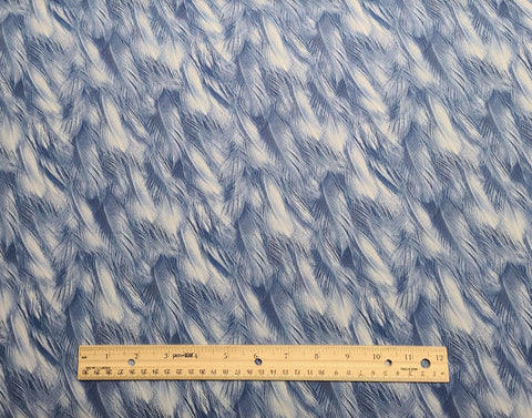The Great Blue by Deborah Edwards for Northcott 24032-44 Blue Feathers