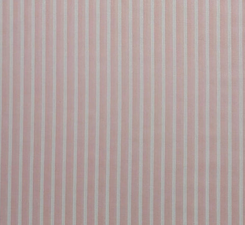 Pink and White Stripe Fabric - Selvage to Selvage Print