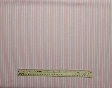 Pink and White Stripe Fabric - Selvage to Selvage Print