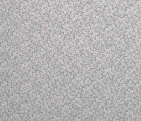 Pale Mint and Cream Packed Flower Print Fabric - Selvage to Selvage Print