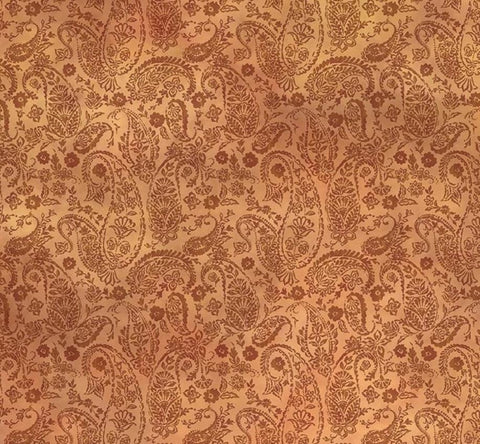 Resplendent by Jason Yenter for In the Beginning Fabrics 2021 8JYO-1 - Gold Tonal Fabric / Light Brown Packed Paisley Print