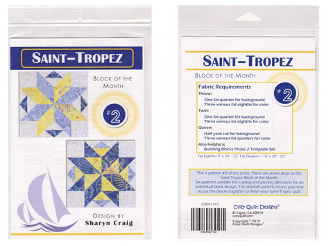 Saint-Tropez by Sharyn Craig for Cozy Quilt Designs - Includes All 7 Patterns to Make the Quilt / Includes Sizes Throw, Twin and Queen