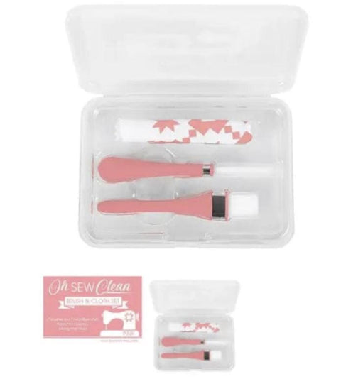 Oh Sew Clean Brush and Cloth Set - Pink - Its Sew Emma