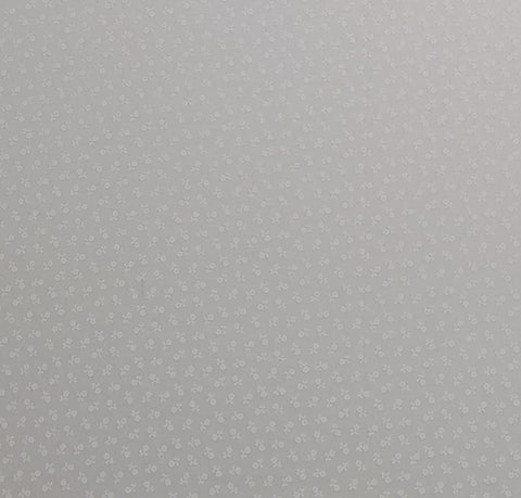 White Fabric / Tone-on-Tone Packed Flower Print