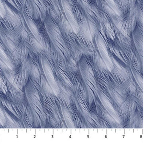The Great Blue by Deborah Edwards for Northcott 24032-44 Blue Feathers