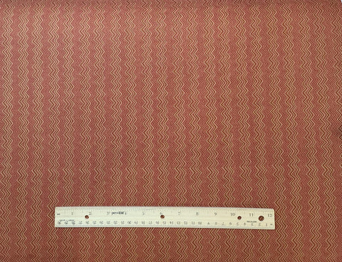 Silk Road Cassandra Zig Zag 3415-22 Benartex - Rust and Tan Zig Zag Pattern Fabric