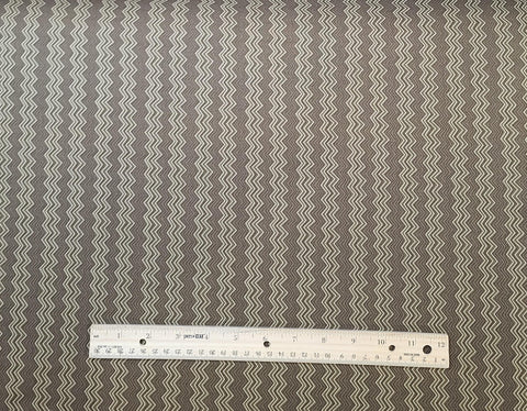 Silk Road Cassandra Zig Zag 3415 Benartex - Dark Olive Green Tonal Zig Zag Pattern Fabric