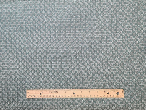 Silk Road Cassandra Paisley 3414-50 Benartex - Dark Blue/Green Fabric / Light Tonal Paisley Print