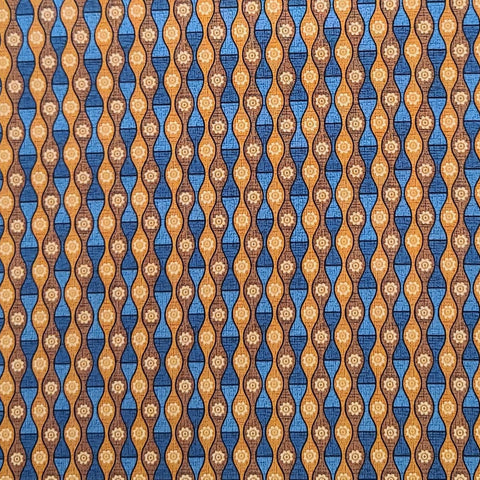 Toscana Stripe by Benartex - Tan, Brown, Blue, Cream Patterned Fabric