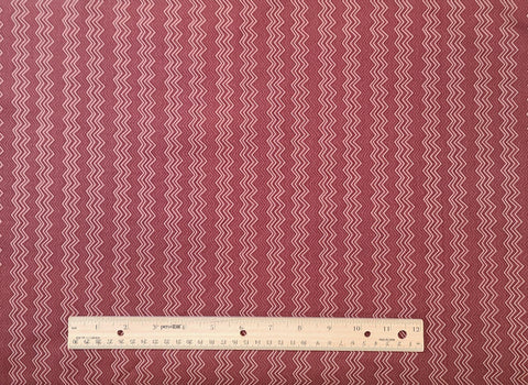 Silk Road Cassandra Zig Zag 3415-11 Benartex - Maroon Tonal Zig Zag Pattern Fabric