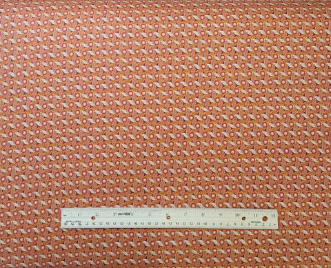 Silk Road Odeon 3413-33 Benartex - Dark Red, Gold, Red, Cream Geometric Print Fabric