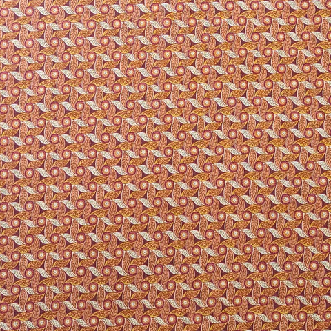 Silk Road Odeon 3413-33 Benartex - Dark Red, Gold, Red, Cream Geometric Print Fabric