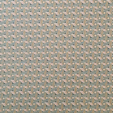 Silk Road Odeon 3413-84 Benartex - Forest Green, Antique Gold, Cream, Red Geometric Print Fabric