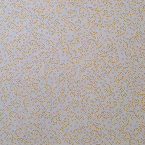 Cosmopolitan for Exclusively Quilters 60098-7 - White Fabric / Dark Yellow, Pale Coral Dotted Pattern