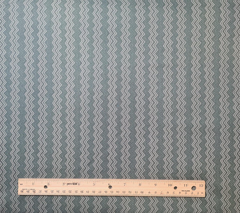 Silk Road Cassandra Zig Zag 3415-58 Benartex - Gray Green Zig Zag Pattern Fabric