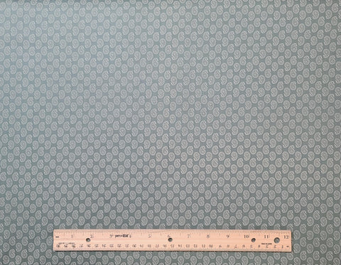 Silk Road Cassandra Paisley 3414-59 Benartex - Blue/Green Fabric / Light Tonal Paisley Print.