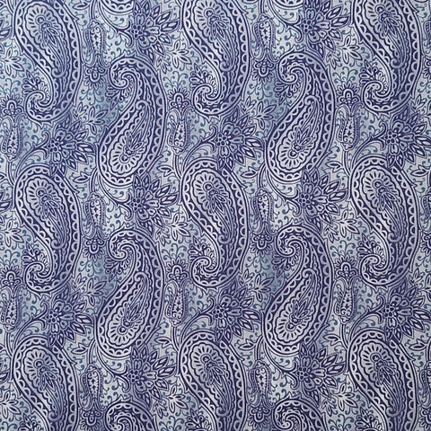 South Pacific 2467-51 Pacifica Paisley Periwinkle Benartex - Dark Periwinkle Blue Fabric / Tonal Packed Paisley Print