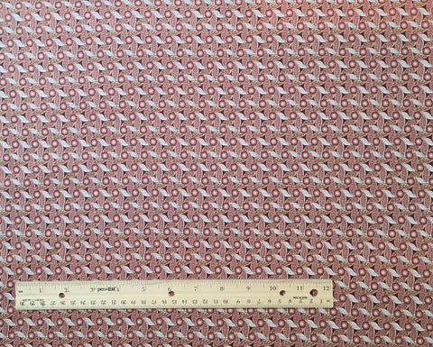 Silk Road Odeon 3413-11 Benartex - Burgundy Tonal, White, Gray Geometric Print Fabric