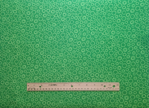 Chalk Talk BTR6798 Green Blank Quilting 2012 - Bright Green Fabric / Pale Green Circle Print
