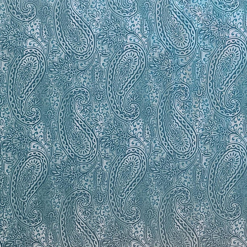 South Pacific 2467-59 Pacifica Paisley Turquoise Benartex - Turquoise Fabric / Tonal Packed Paisley Print