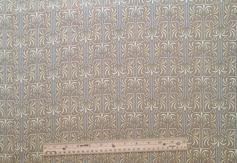 Victoria 2458-88 for Benartex - Tan, White, Yellow, Gray Flower Print Fabric