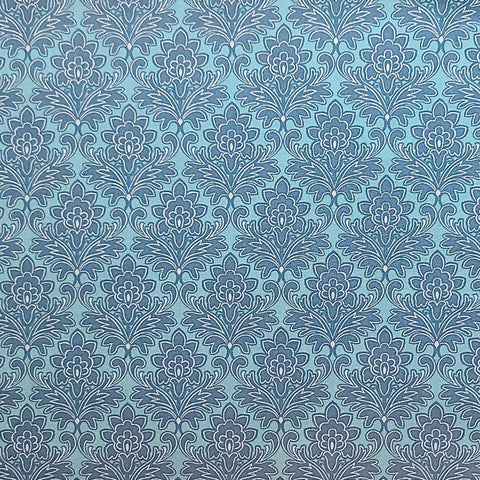 Modern Edge by Jennifer Young 3356-56 for Benartex - Teal Fabric / Dark Teal Mediterranean Style Flower Print