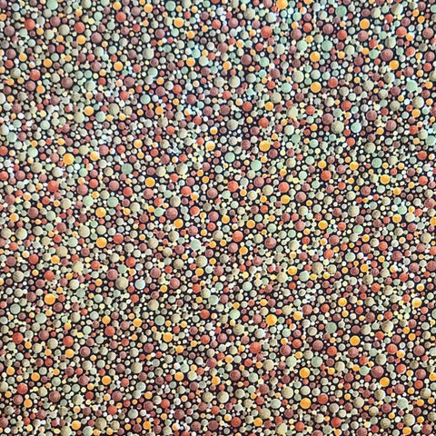 Pretty Kitty BTR5267 Neutral Blank Quilting - Black Fabric / Green, Tan, Brown Cobblestone Print