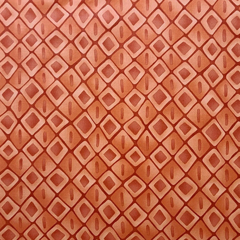 Spirit Solace Coral 11434-17 by Lila Tueller for Moda Fabrics - Dark Coral Fabric / Tonal Geometric Print