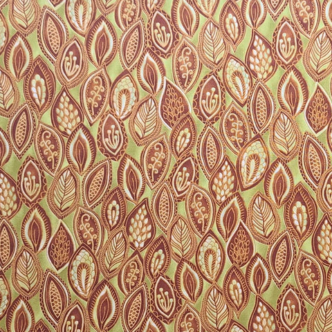 South Pacific 2466-22 for Benartex - Green Fabric / Brown, Tan Leaf Print