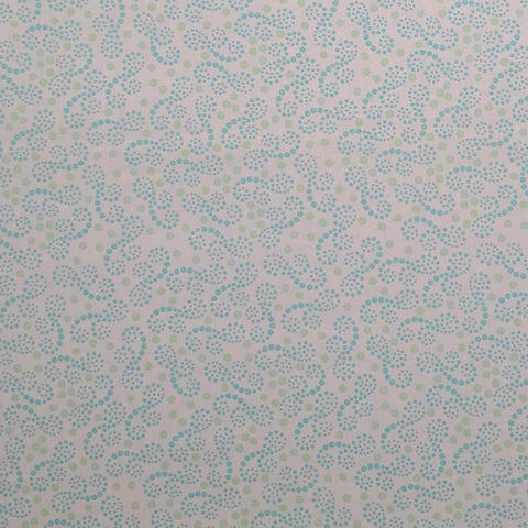 Cosmopolitan for Exclusively Quilters 60098-5 - White Fabric / Turquoise and Pale Green Dot Pattern