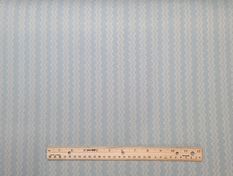 Silk Road Cassandra Zig Zag 3415 Benartex - Pale Blue and Gray Zig Zag Pattern Fabric