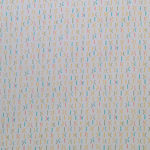 Garden Party BTR5720 Ivory by Yolanda Fundora for Blank Quilting 2009 - White Fabric / Teal, Yellow, Red, Green Pattern