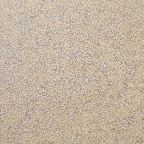 Toscana Texture by Benartex - Gold Tonal Filigree Scroll Patterned Fabric
