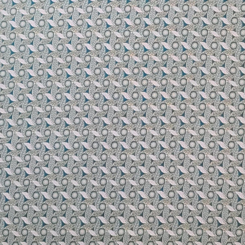 Silk Road Odeon 3413-55 Benartex - Dark Blue/Green, Tan, White, Silver Geometric Print Fabric