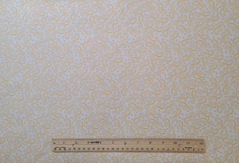Cosmopolitan for Exclusively Quilters 60098-7 - White Fabric / Dark Yellow, Pale Coral Dotted Pattern