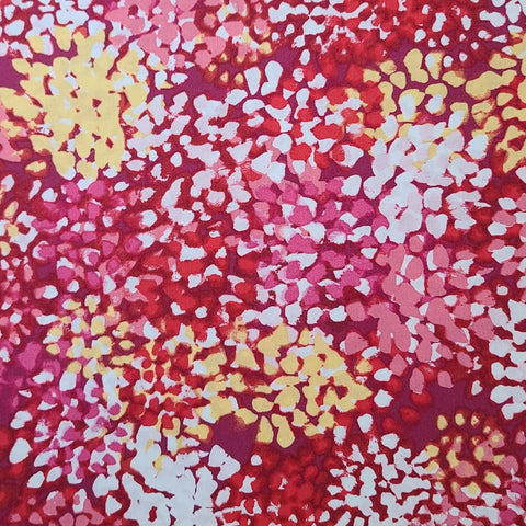 Dab of Jazz 7923-P by Gail Fountain for Maywood Studio - Red, White, Yellow, Magenta, Pink Print Fabric